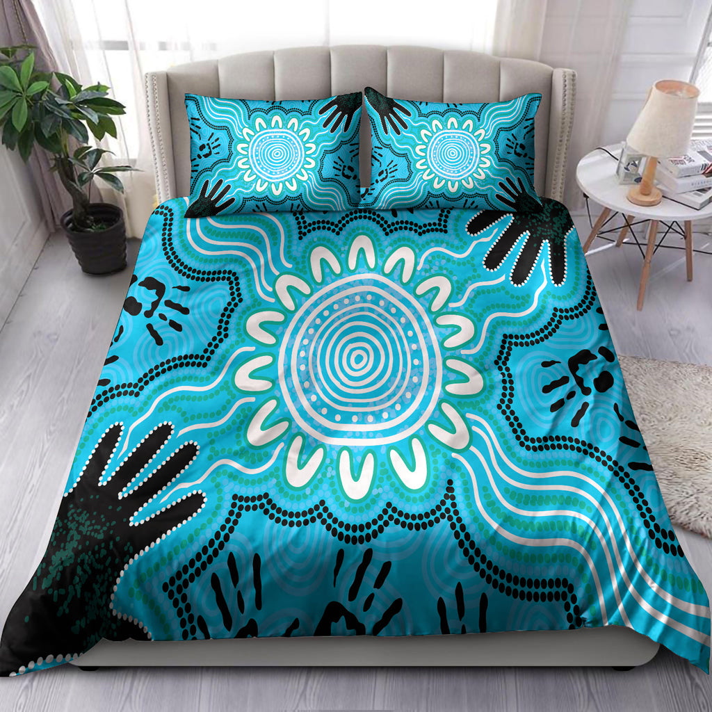 australia-indigenous-bedding-set-hand-print-aboriginal-inspired-connection-art