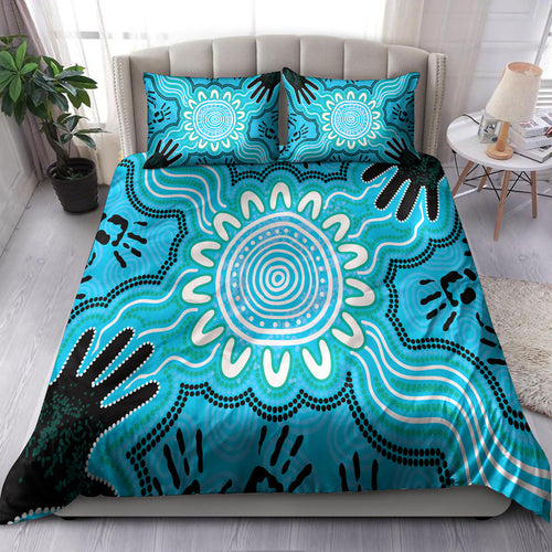 australia-indigenous-bedding-set-hand-print-aboriginal-inspired-connection-art