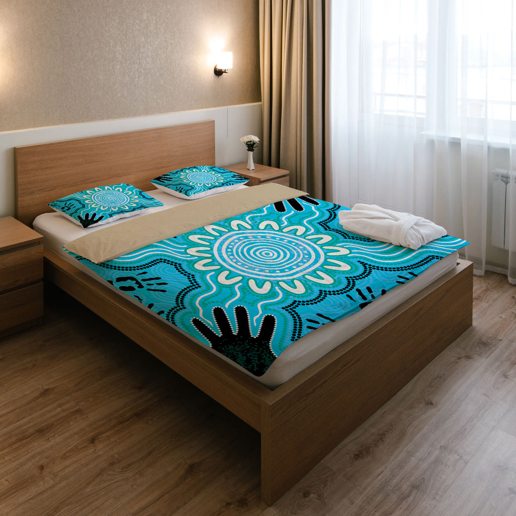 australia-indigenous-bedding-set-hand-print-aboriginal-inspired-connection-art