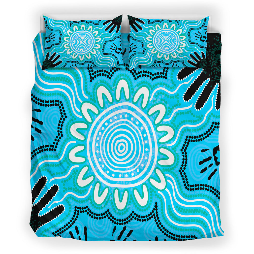 australia-indigenous-bedding-set-hand-print-aboriginal-inspired-connection-art