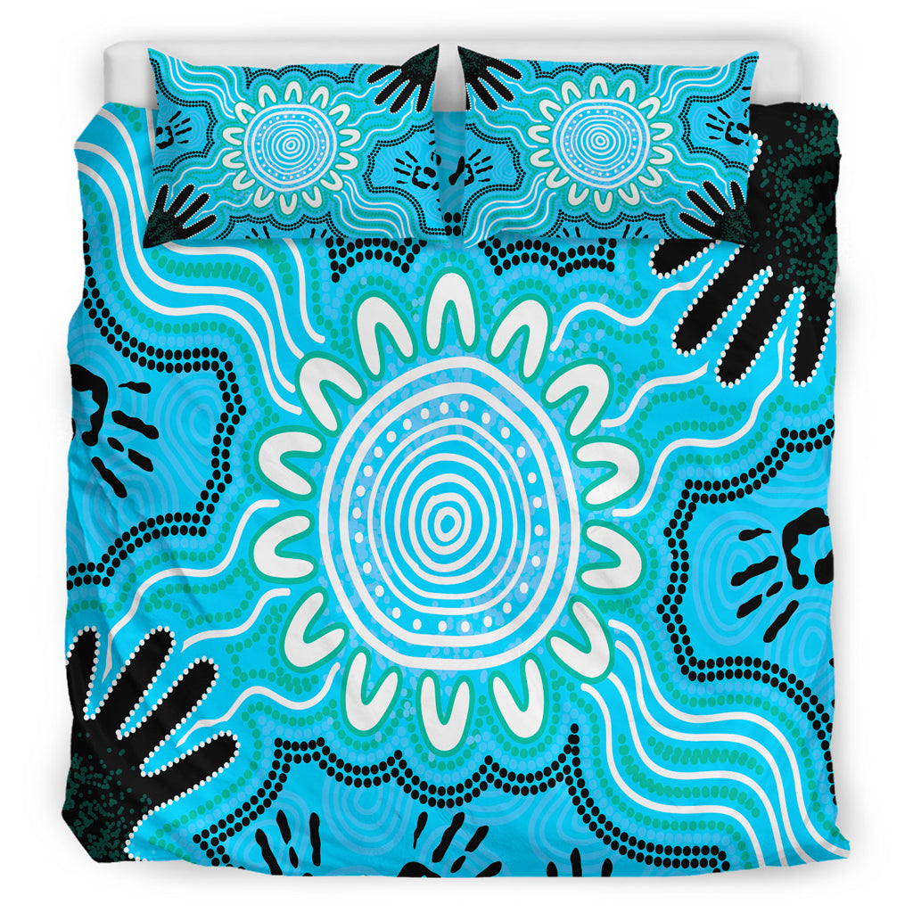 australia-indigenous-bedding-set-hand-print-aboriginal-inspired-connection-art