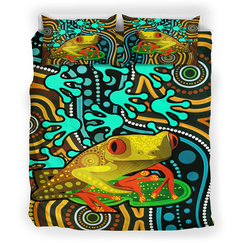 australia-indigenous-bedding-set-indigenous-aboriginal-inspired-frog