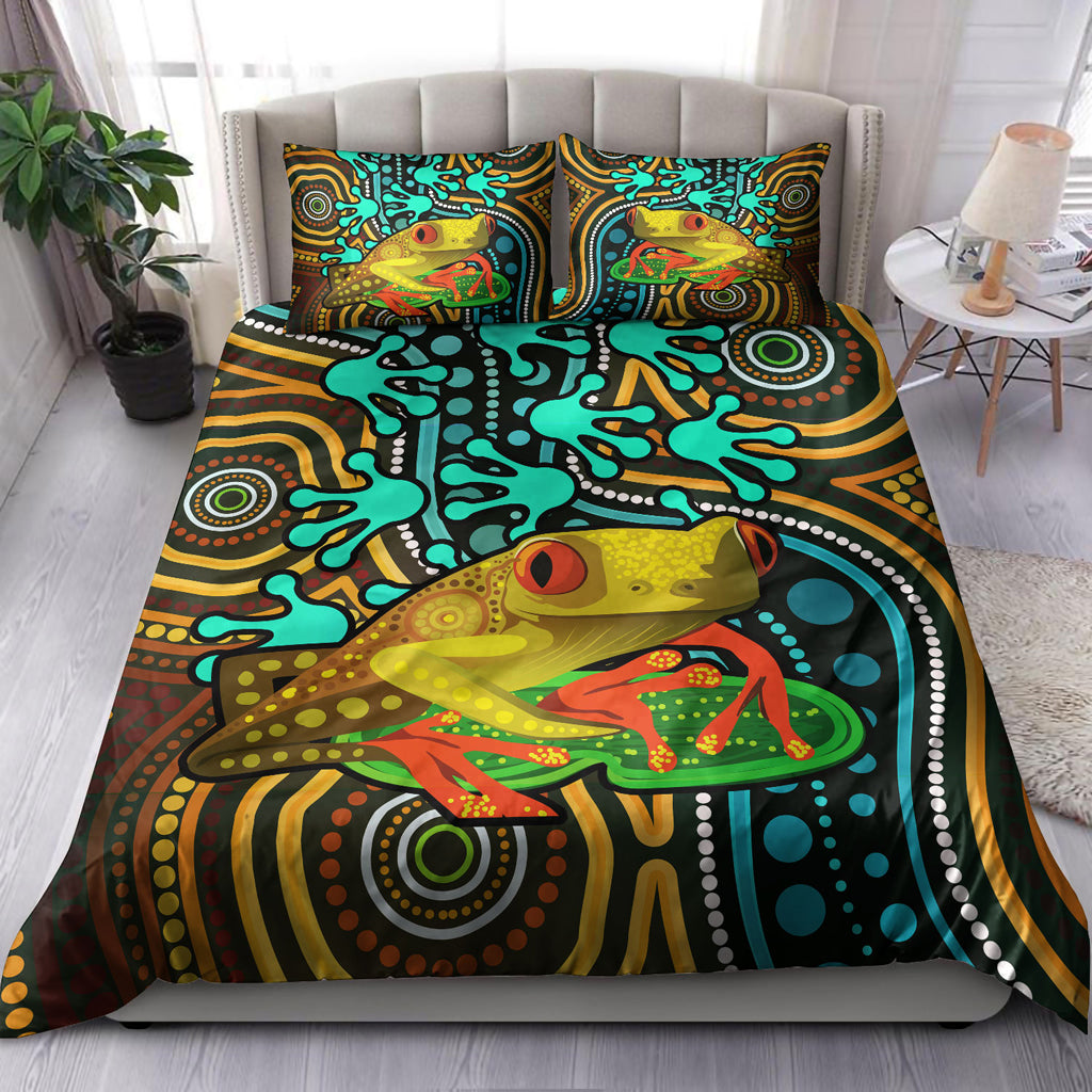 australia-indigenous-bedding-set-indigenous-aboriginal-inspired-frog