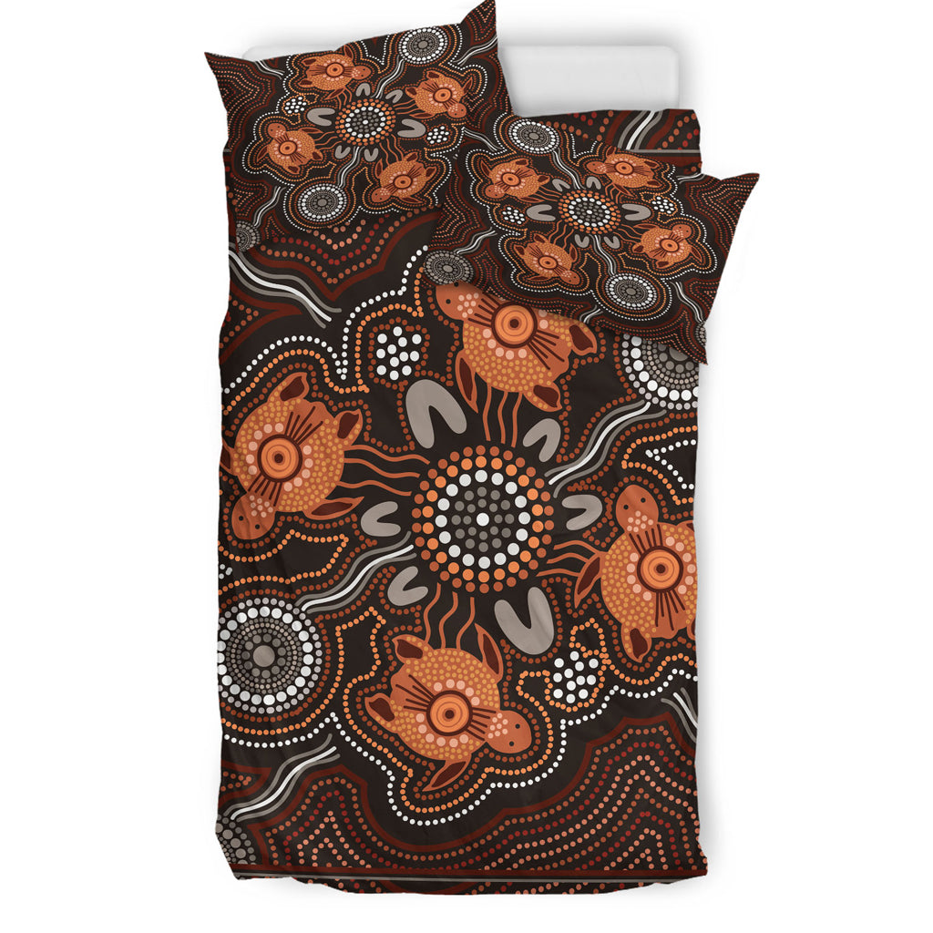 australia-indigenous-bedding-set-turtle-art-aboriginal-inspired