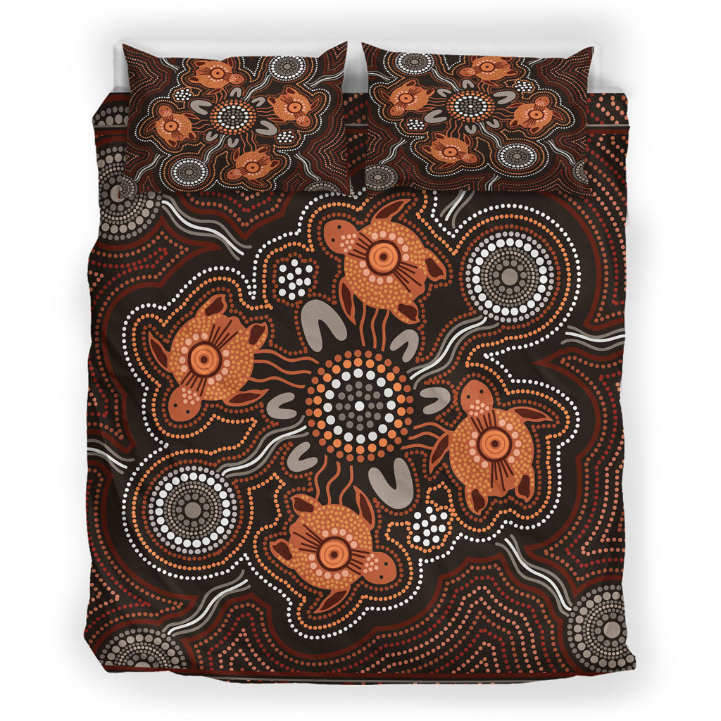 australia-indigenous-bedding-set-turtle-art-aboriginal-inspired