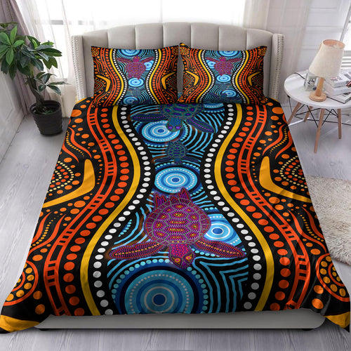 australia-indigenous-bedding-set-turtles-in-river-aboriginal-inspired