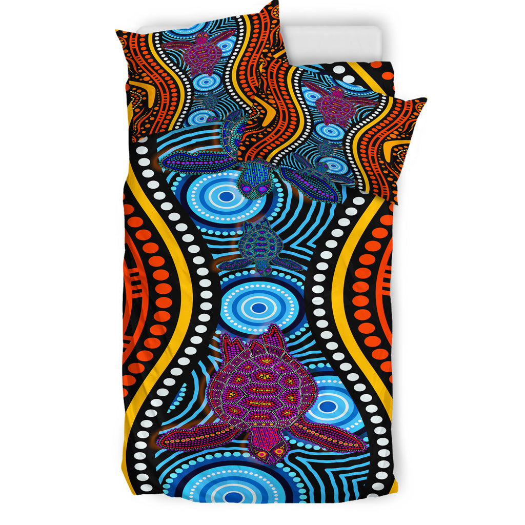 australia-indigenous-bedding-set-turtles-in-river-aboriginal-inspired