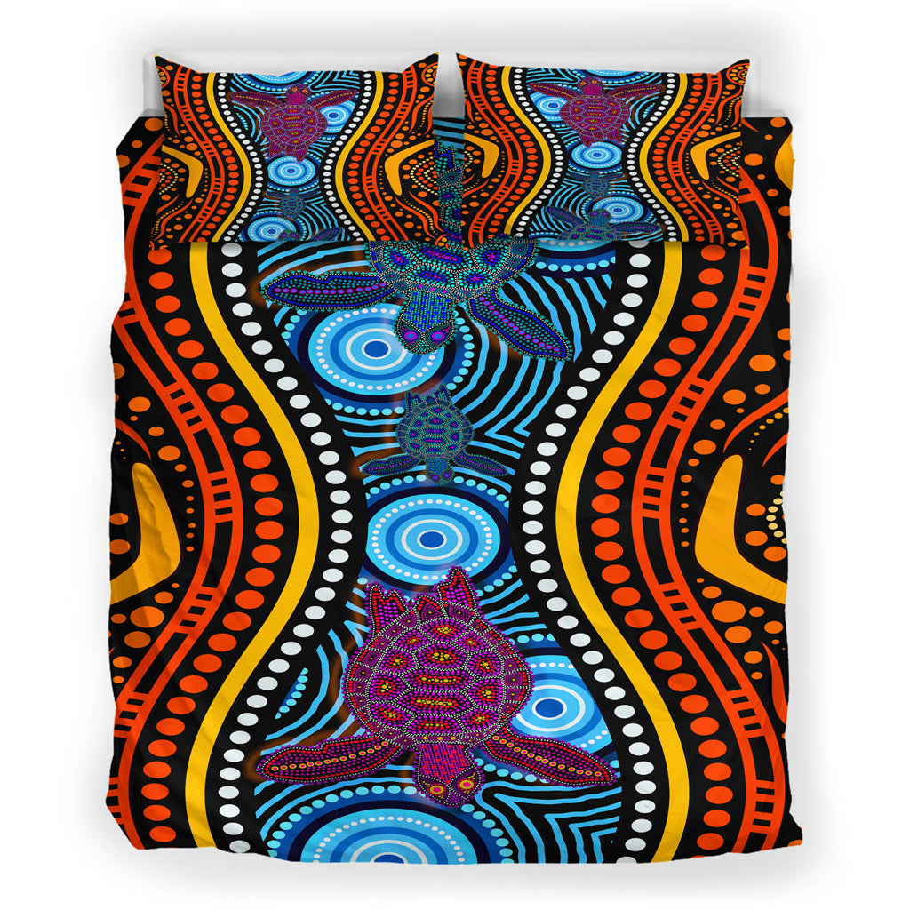 australia-indigenous-bedding-set-turtles-in-river-aboriginal-inspired
