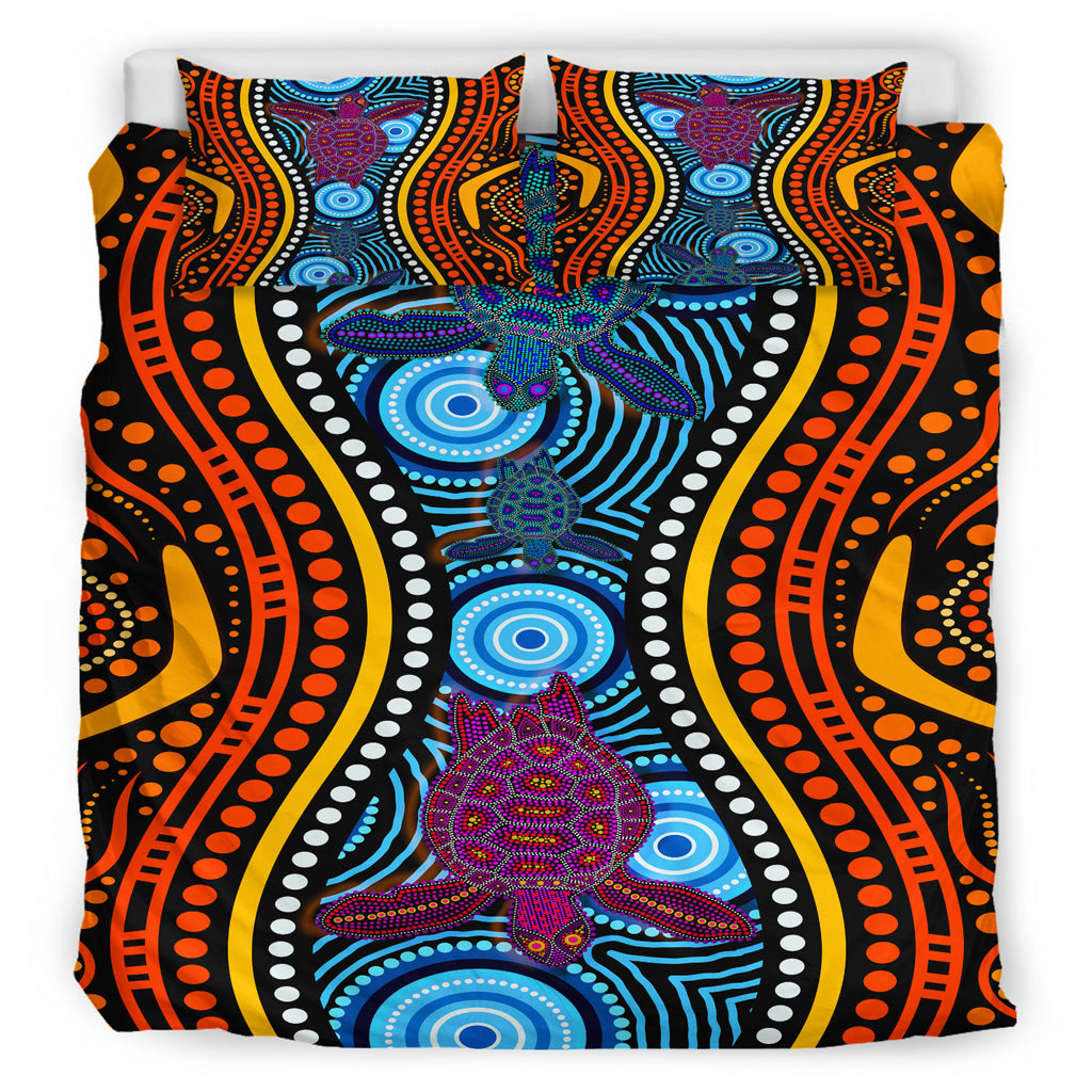 australia-indigenous-bedding-set-turtles-in-river-aboriginal-inspired