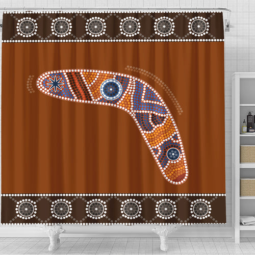 australia-aboriginal-inspired-shower-curtain-aboriginal-style-boomerang-shower-curtain