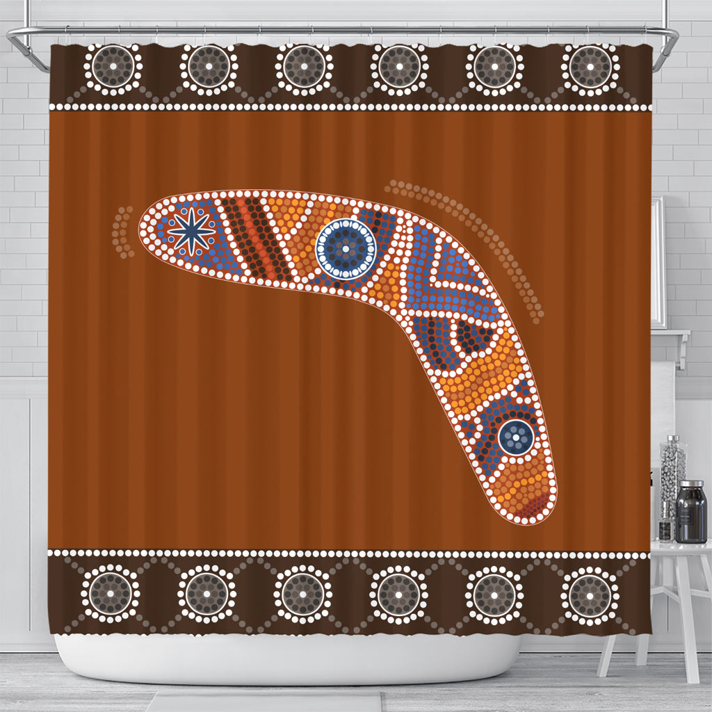 australia-aboriginal-inspired-shower-curtain-aboriginal-style-boomerang-shower-curtain