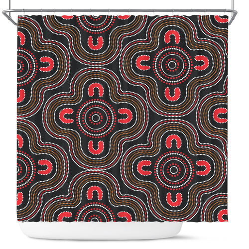 australia-aboriginal-inspired-shower-curtain-around-the-campfire-style-art-shower-curtain