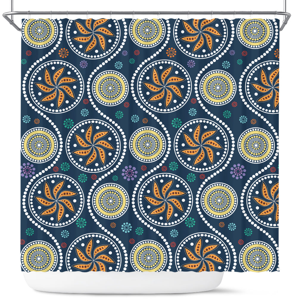 australia-aboriginal-inspired-shower-curtain-blue-aboriginal-dot-art-painting-shower-curtain