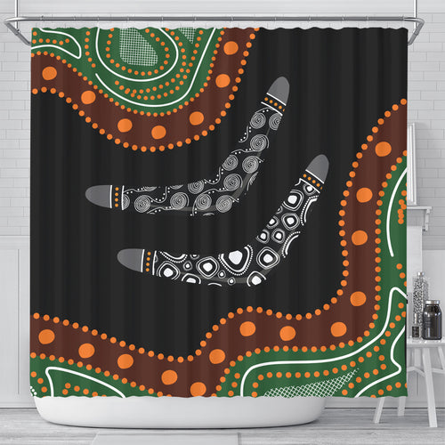 australia-aboriginal-inspired-shower-curtain-aboriginal-dot-art-painting-boomerang-style-shower-curtain