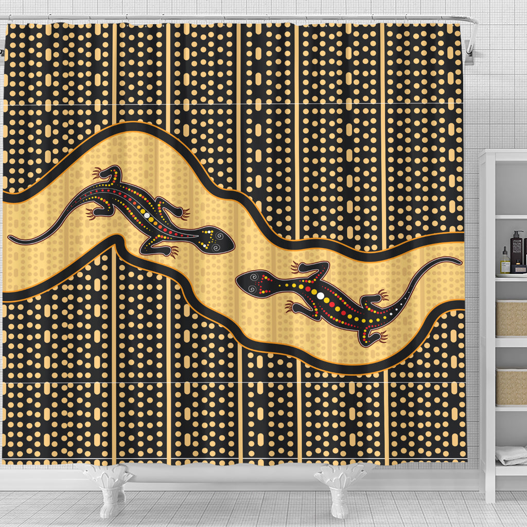 australia-aboriginal-inspired-shower-curtain-aboriginal-art-background-with-lizard-shower-curtain
