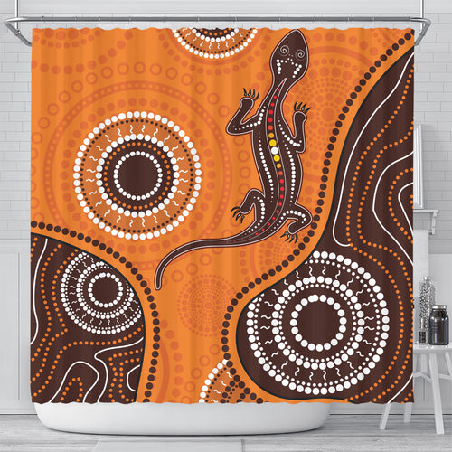 australia-aboriginal-inspired-shower-curtain-aboriginal-art-background-with-lizard-style-art-shower-curtain