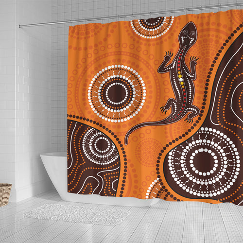 australia-aboriginal-inspired-shower-curtain-aboriginal-art-background-with-lizard-style-art-shower-curtain