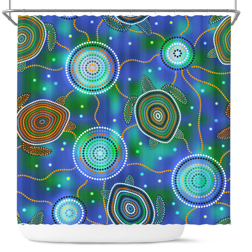 australia-aboriginal-inspired-shower-curtain-aboriginal-sea-turtles-and-jellyfish-style-art-shower-curtain