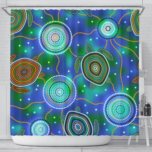 australia-aboriginal-inspired-shower-curtain-aboriginal-sea-turtles-and-jellyfish-style-art-shower-curtain
