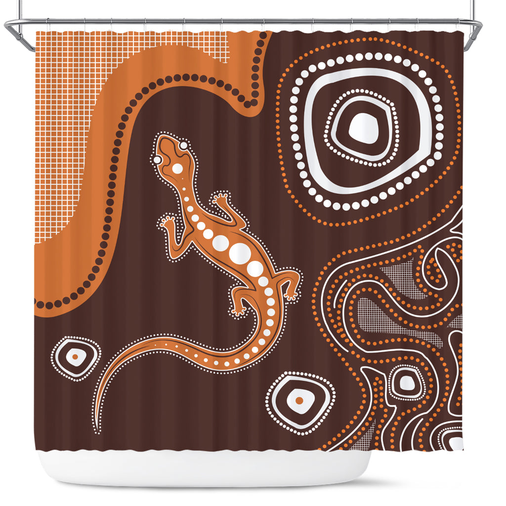 australia-aboriginal-inspired-shower-curtain-aboriginal-art-background-with-lizard-style-shower-curtain