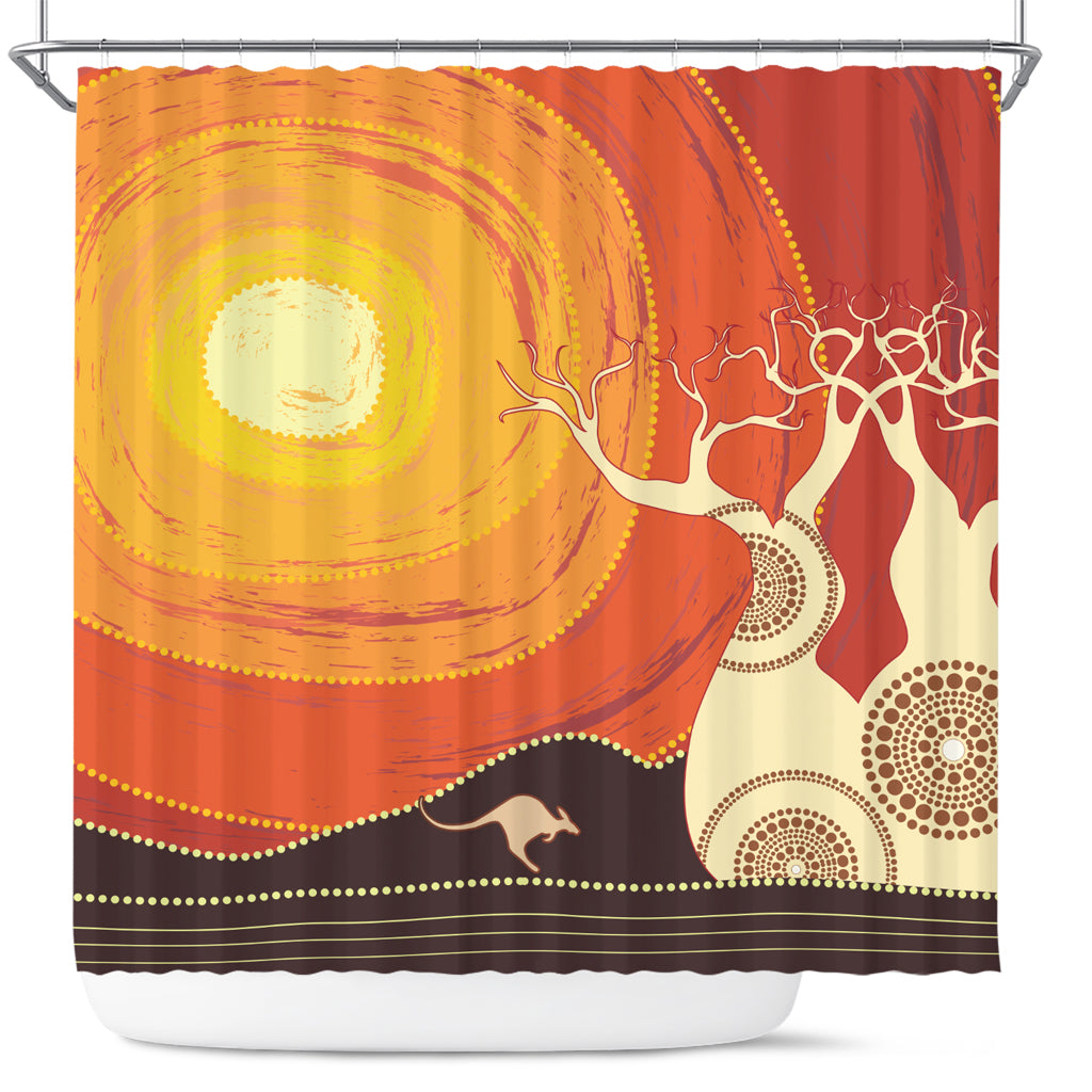 australia-aboriginal-inspired-shower-curtain-aboriginal-boab-tree-vector-painting-aboriginal-art-shower-curtain