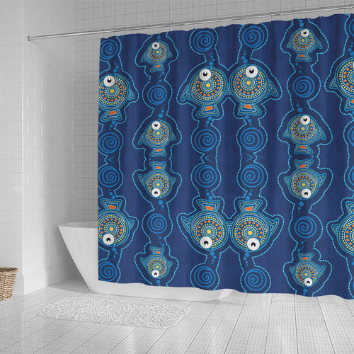 australia-aboriginal-inspired-shower-curtain-dot-art-landscape-vector-background-with-fish-shower-curtain