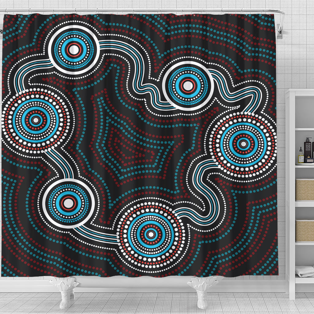 australia-aboriginal-inspired-shower-curtain-indigenous-dot-art-background-shower-curtain