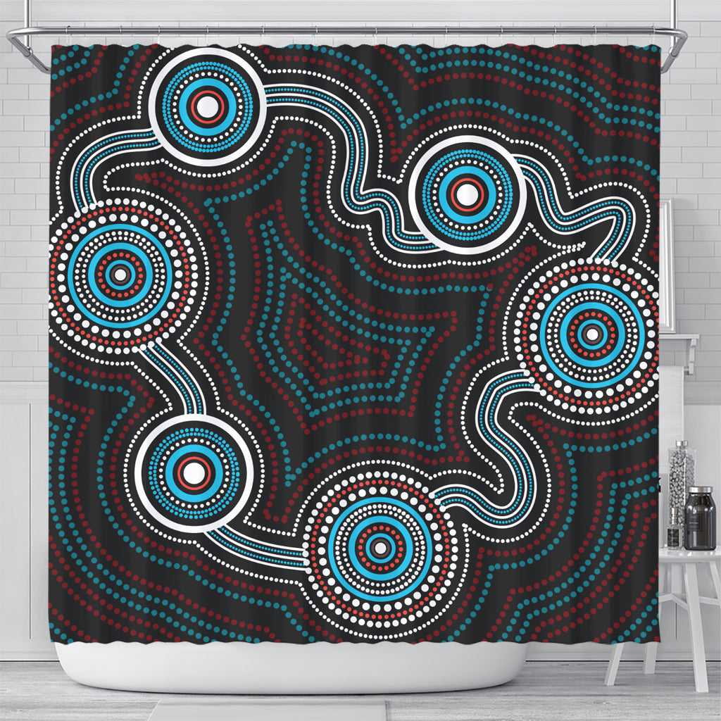 australia-aboriginal-inspired-shower-curtain-indigenous-dot-art-background-shower-curtain