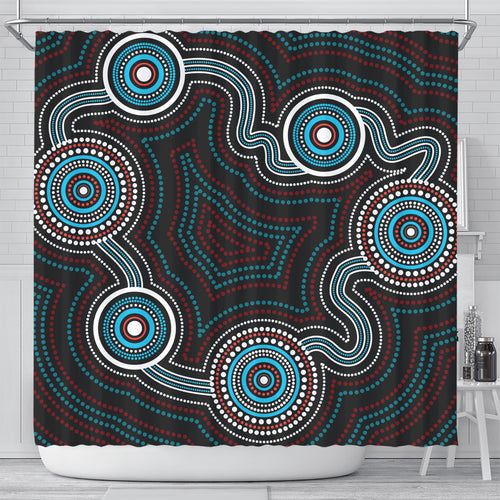 australia-aboriginal-inspired-shower-curtain-indigenous-dot-art-background-shower-curtain