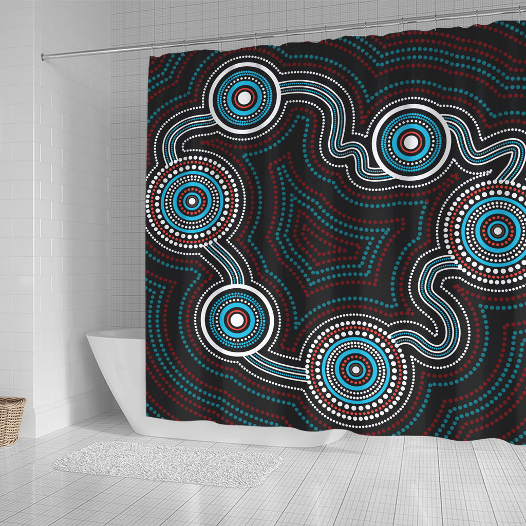 australia-aboriginal-inspired-shower-curtain-indigenous-dot-art-background-shower-curtain