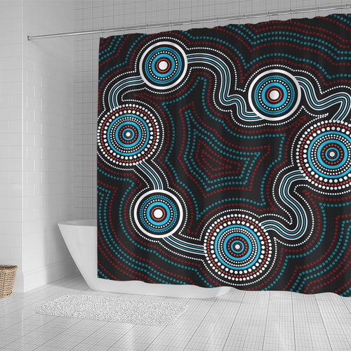 australia-aboriginal-inspired-shower-curtain-indigenous-dot-art-background-shower-curtain