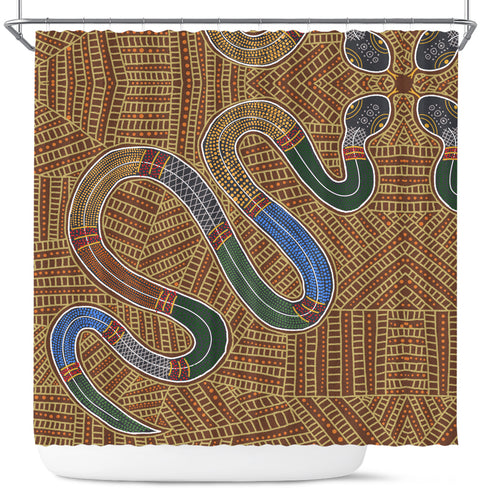australia-aboriginal-inspired-shower-curtain-a-snake-aboriginal-styled-dot-painting-artwork-shower-curtain