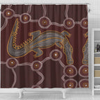 australia-aboriginal-inspired-shower-curtain-a-crocodile-aboriginal-styled-dot-painting-artwork-shower-curtain