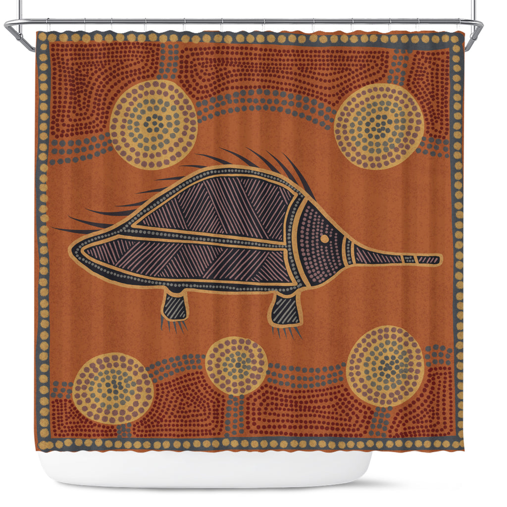 australia-aboriginal-inspired-shower-curtain-echidna-aboriginal-styled-dot-painting-artwork-shower-curtain