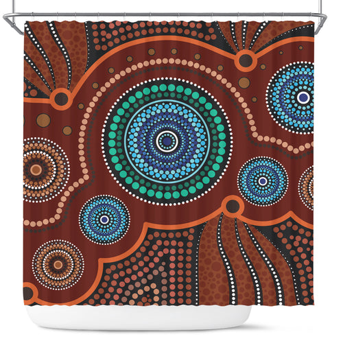 australia-aboriginal-inspired-shower-curtain-aboriginal-art-vector-background-shower-curtain
