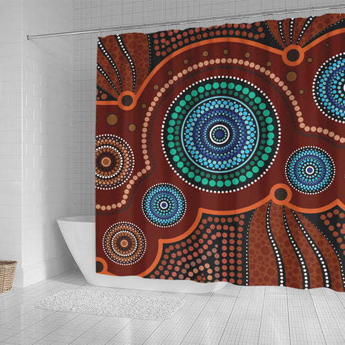 australia-aboriginal-inspired-shower-curtain-aboriginal-art-vector-background-shower-curtain
