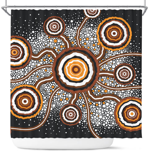 australia-aboriginal-inspired-shower-curtain-aboriginal-dot-art-vector-painting-connection-concept-shower-curtain
