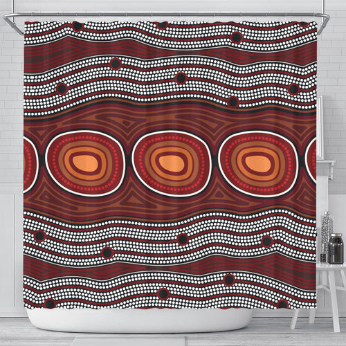 australia-aboriginal-inspired-shower-curtain-aboriginal-connection-concept-artwork-shower-curtain