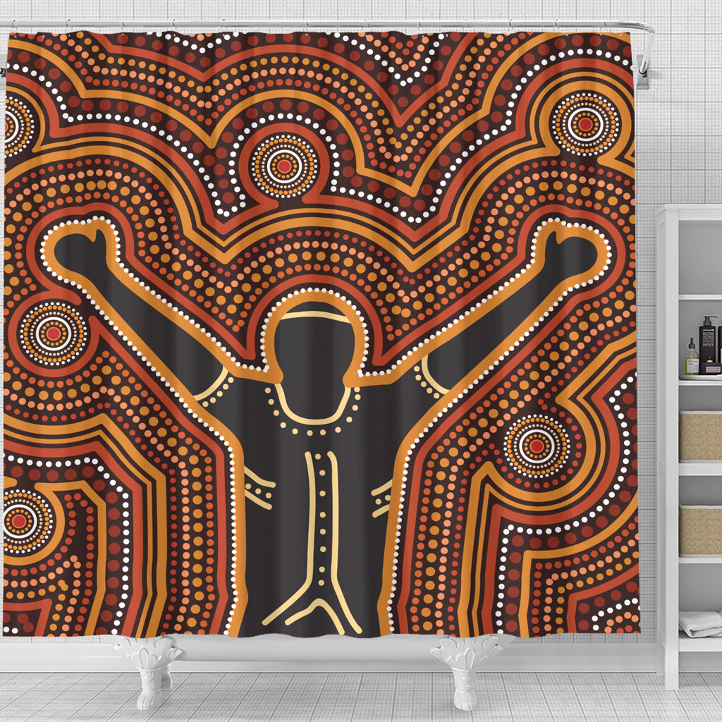 australia-aboriginal-inspired-shower-curtain-aboriginal-style-of-dot-background-depicting-victory-shower-curtain