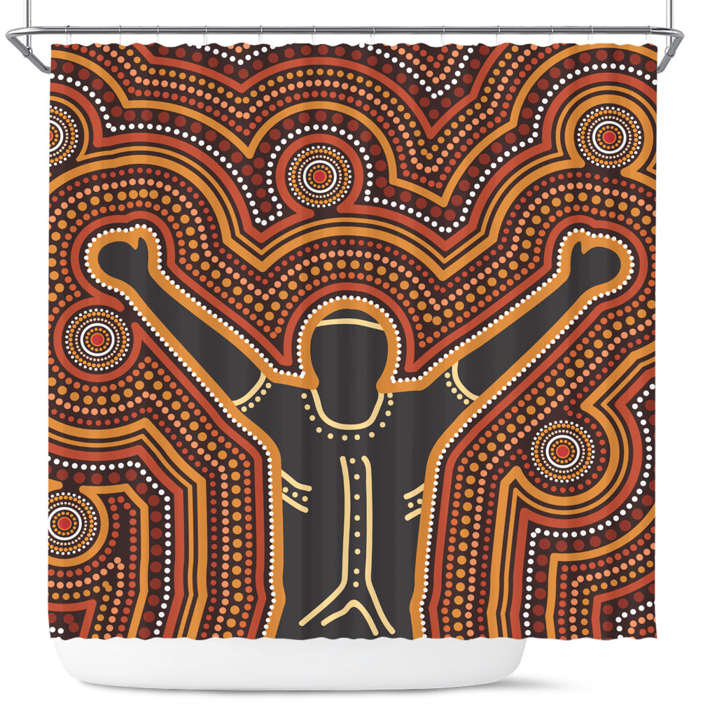 australia-aboriginal-inspired-shower-curtain-aboriginal-style-of-dot-background-depicting-victory-shower-curtain
