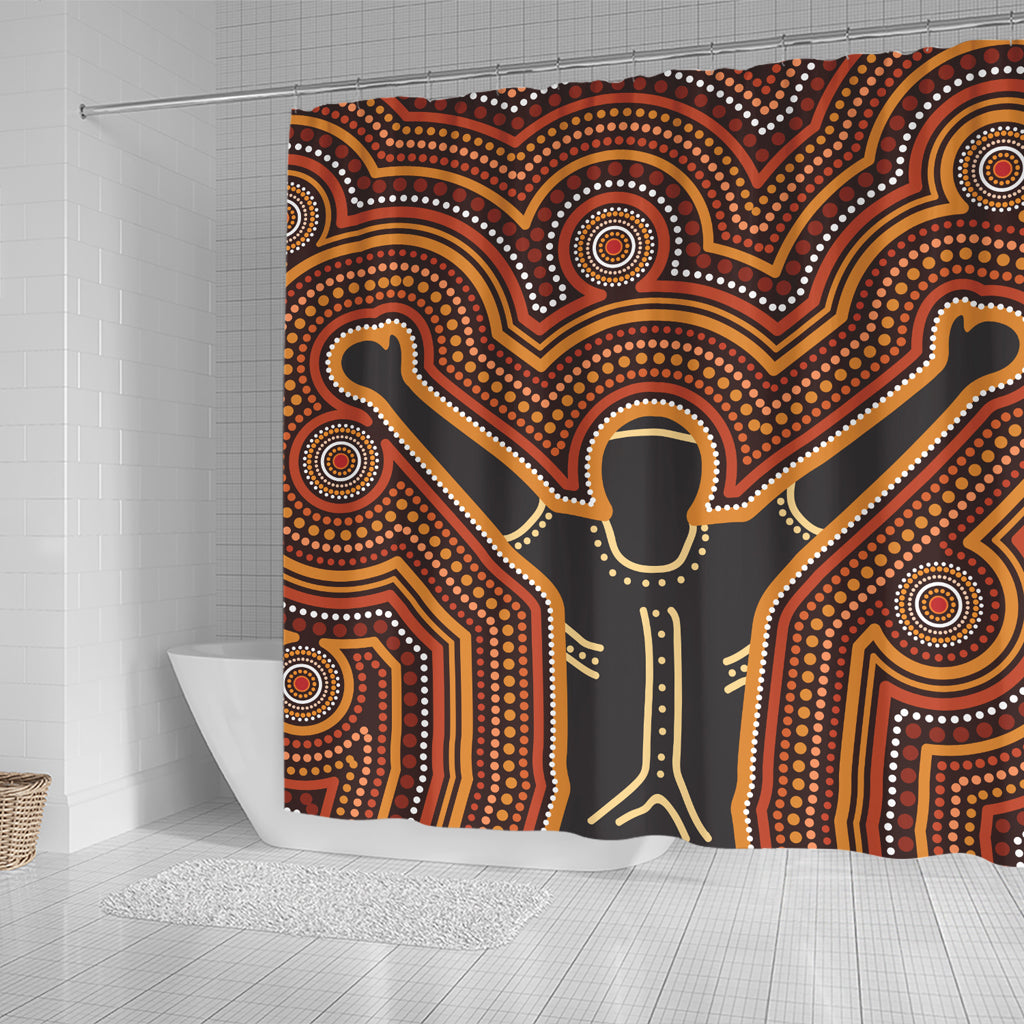 australia-aboriginal-inspired-shower-curtain-aboriginal-style-of-dot-background-depicting-victory-shower-curtain