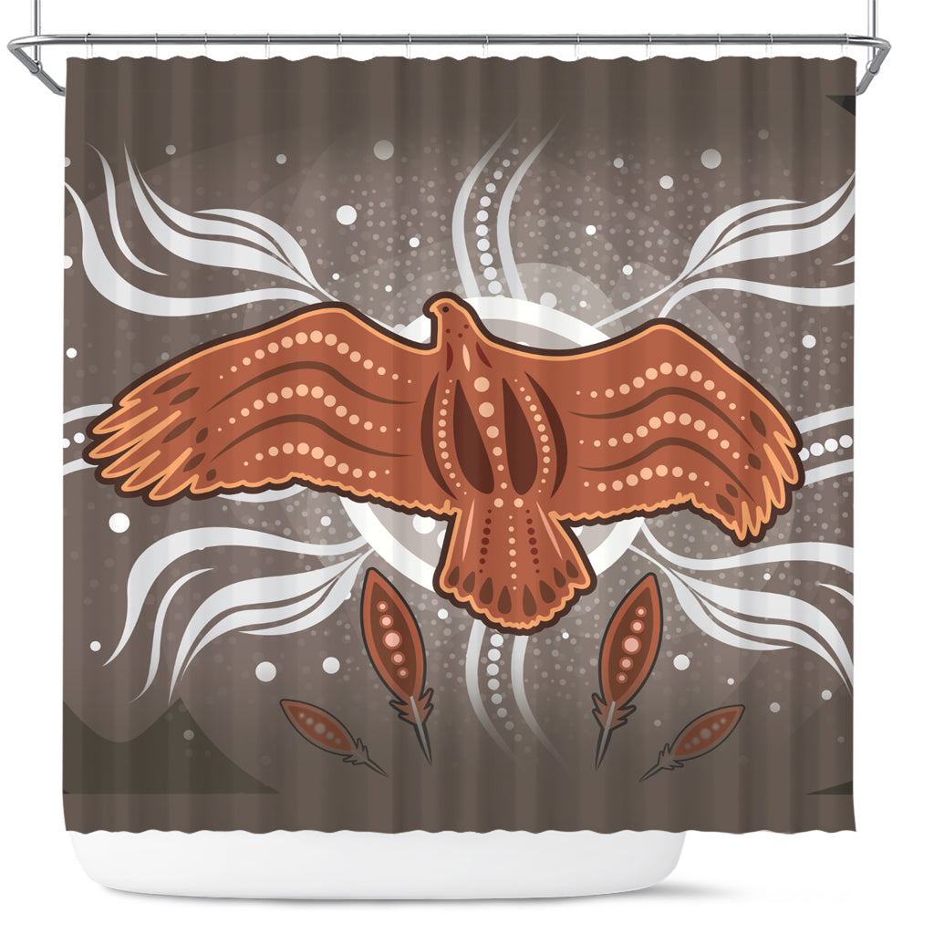 australia-aboriginal-inspired-shower-curtain-aboriginal-dot-art-vector-painting-with-eagle-shower-curtain