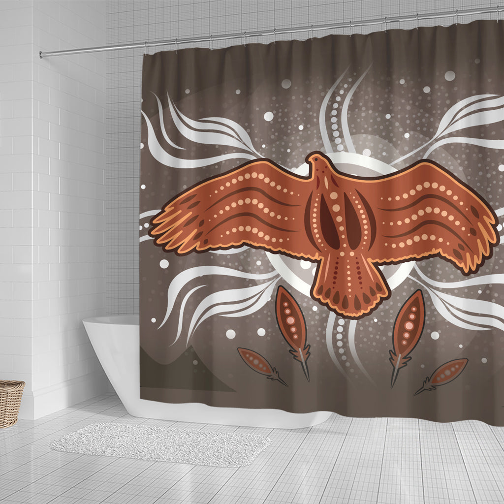 australia-aboriginal-inspired-shower-curtain-aboriginal-dot-art-vector-painting-with-eagle-shower-curtain