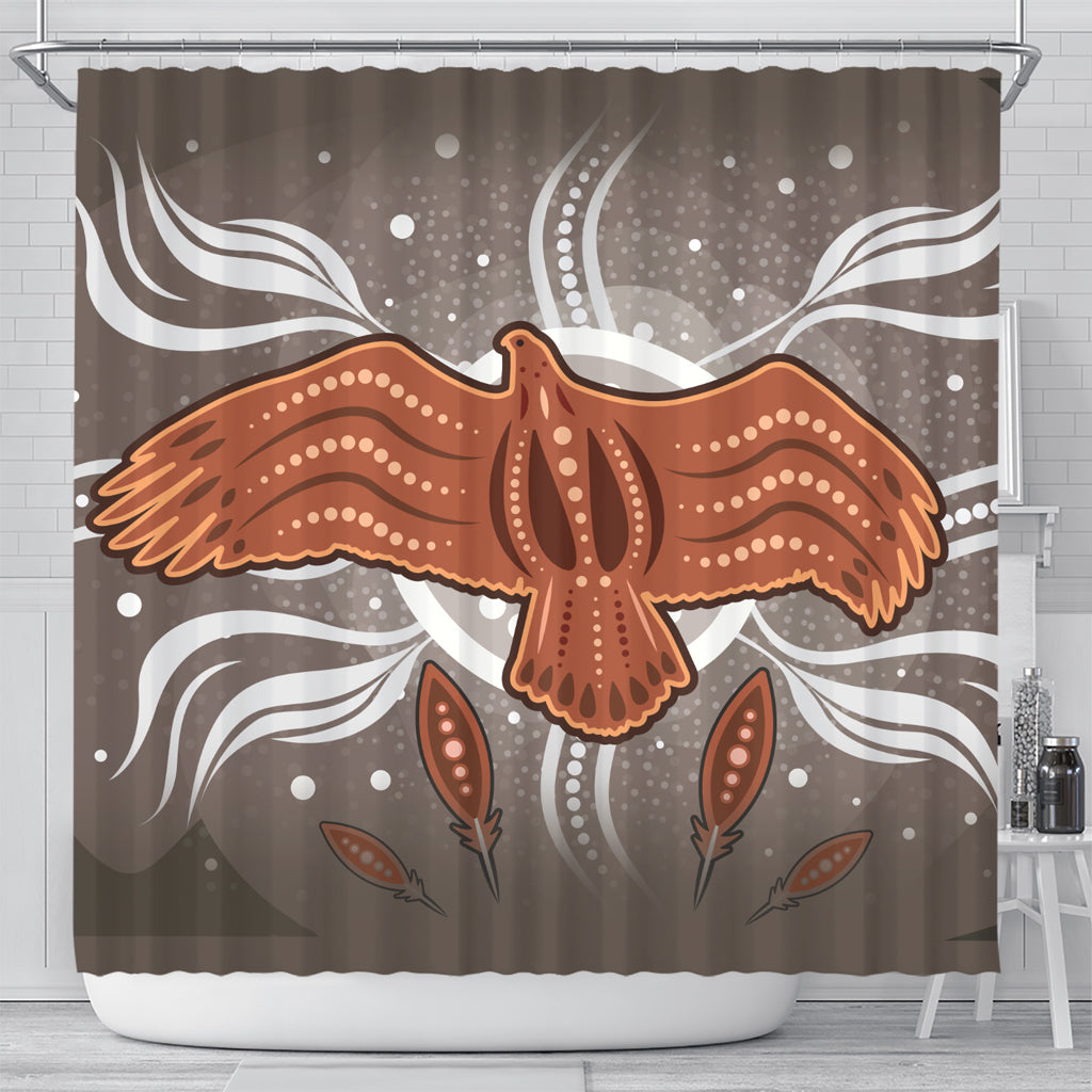 australia-aboriginal-inspired-shower-curtain-aboriginal-dot-art-vector-painting-with-eagle-shower-curtain