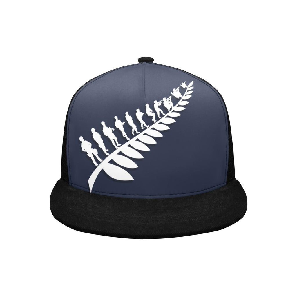 Custom - Lest We Forget Silver Fern Anzac Trucker Hat Personal Signature - Navy - Vibe Hoodie