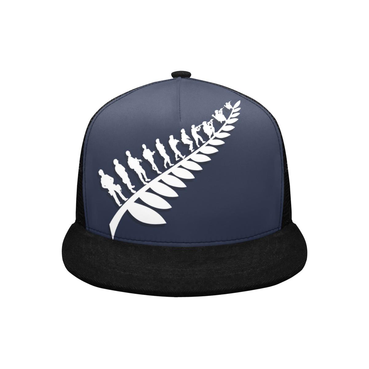 Custom - Lest We Forget Silver Fern Anzac Trucker Hat Personal Signature - Navy - Vibe Hoodie