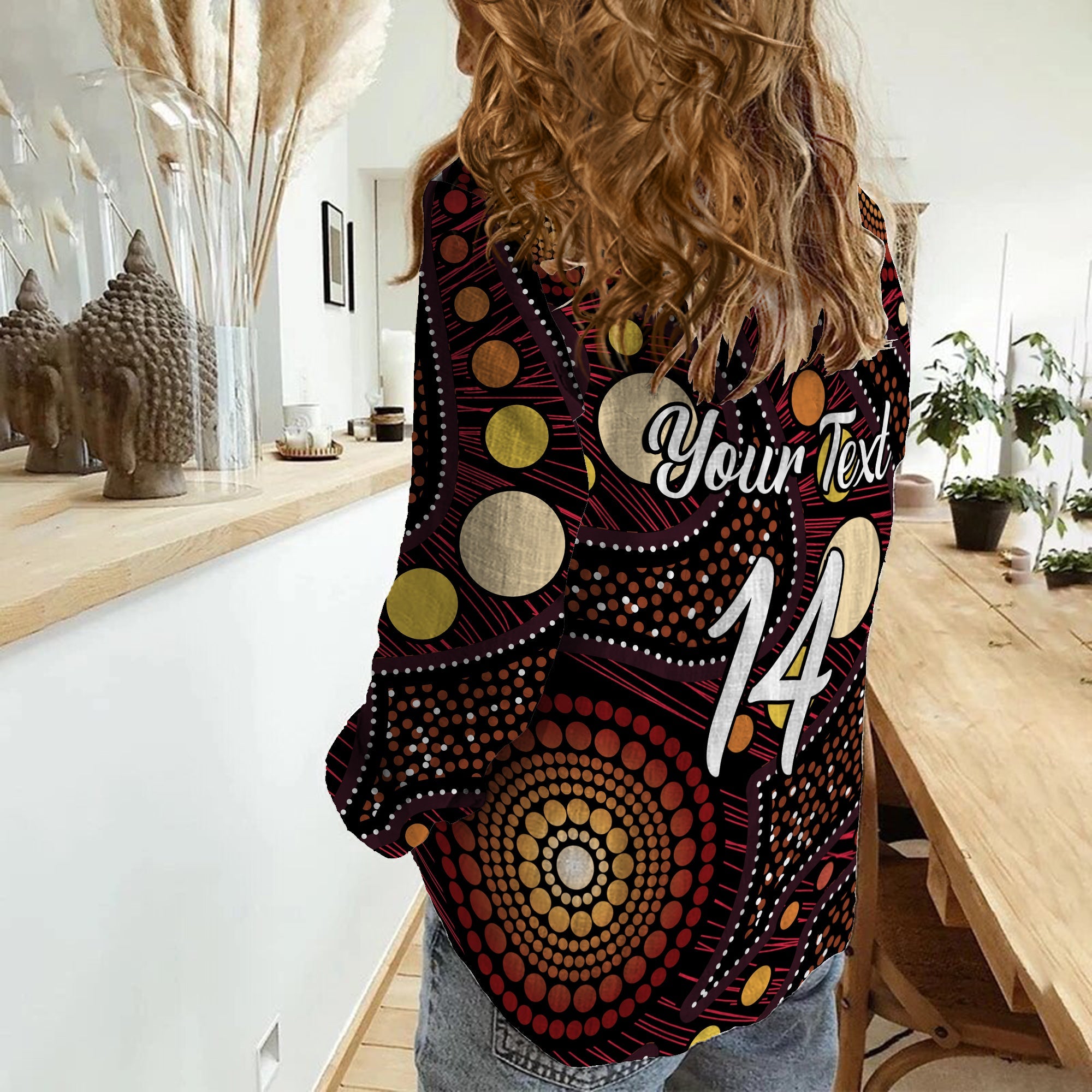 custom-text-and-number-women-casual-shirt-aboriginal-art-ver04