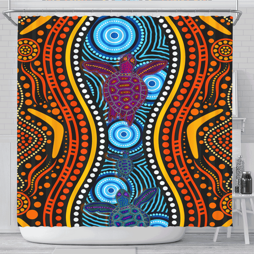 australia-aboriginal-inspired-shower-curtain-turtles-in-river-shower-curtain