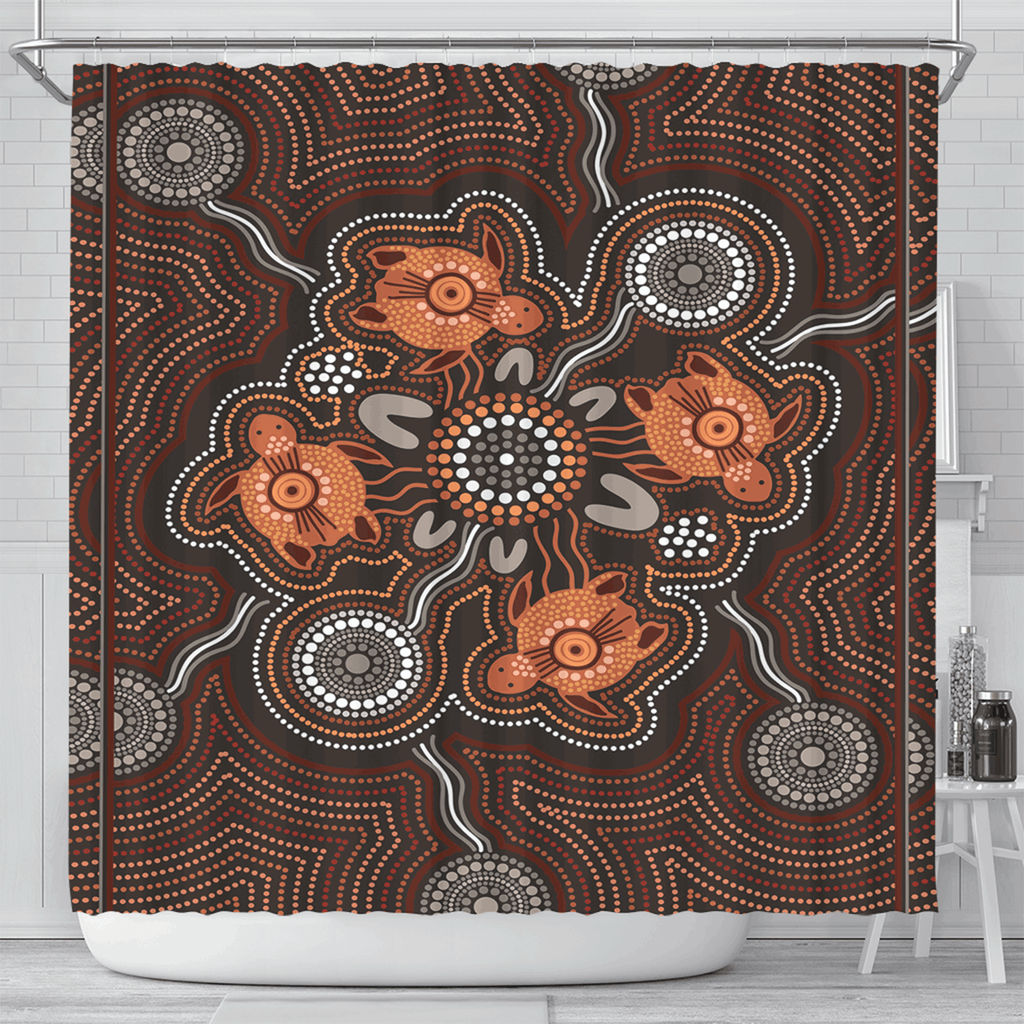australia-aboriginal-inspired-shower-curtain-turtle-art-shower-curtain