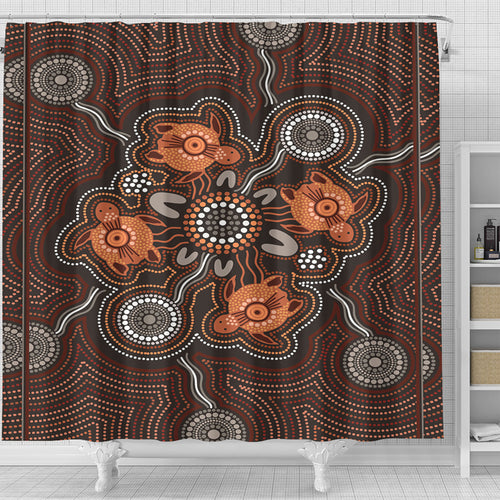 australia-aboriginal-inspired-shower-curtain-turtle-art-shower-curtain